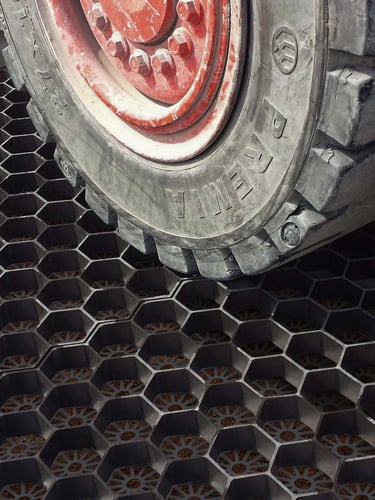 Kiesgitter Easygravel schwarz verlegt