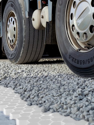 EuroGravel Kiesgitter PLUS mit Unkrautvlies weiß